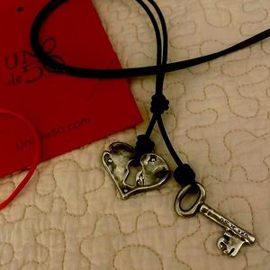 Uno de 50 Heart and Key Necklace